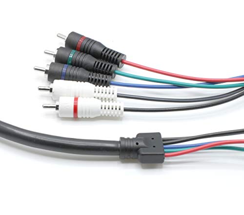 12 Feet - 5 Rca Component Video Cable With Audio Composite Cables - 5 Part Component Cable For 480I, 480P, 720P, And 1080I - 12 Ft Audio Video Rgb Cord - Ypbpr Tv Cable - 12 Foot (3.6 Meter), 1 Pack #TOP6