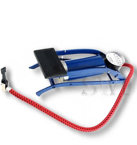 Single Barrel Air Cylinder Foot Pump Car Bike Motorcycle Van Tyre Inflator Gauge