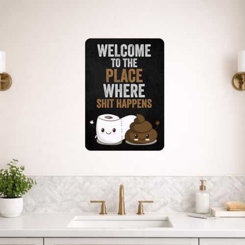 Image of Zesta Bathroom Decor Items Washroom Decor Tin Sign | Aesthetic Posters Wall Poster for Bedroom | Magnetic Cafe Decoration Items / Restaurant Decorations Items | Quirky Home Decor Bar Accent (Bathroom (3))