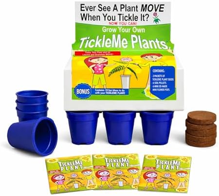 TickleMe Plant Deluxe Family Greenhouse Kit – Grow the Playful Plant that Closes Its Leaves When Tickled! Includes Mini Greenhouse, 3 Seed Packets, Soil Pellets & Pots – Fun Indoor Gardening Gift