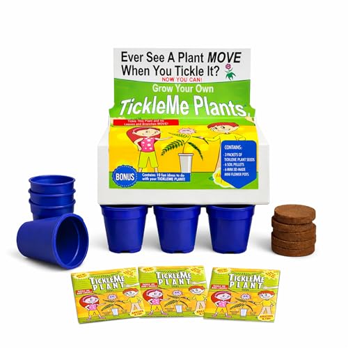 TickleMe Plant Deluxe Family Greenhouse Kit – Grow The Playful Plant That Closes Its Leaves When Tickled! Includes Mini Greenhouse, 3 Seed Packets, Soil Pellets & Pots – Fun Indoor Gardening Gift