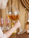 NiHome 2400ml Hand-Blown Giant Wine Glass for Celebrations & Gatherings, 15" Tall 4.5" Mouth Italian Design Large Capacity Crystal Stemware, Elegant Lead-Free Glassware Eco-Friendly Packaging