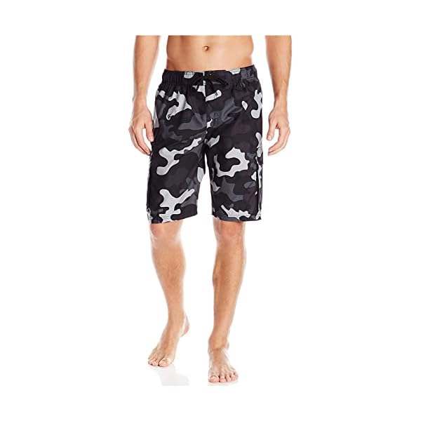 Kanu Surf Men's Camo Swim Trunks, Black, Small