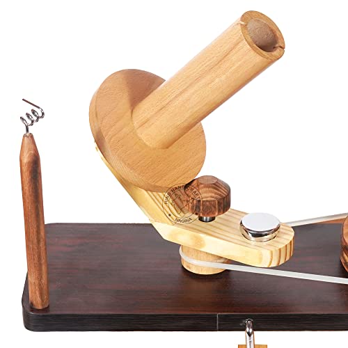 Image of Hind Handicrafts Wooden Yarn Ball Winder for Knitting Crocheting - Handcrafted - Natural Hand Operated - Knitter's Gifts Center Pull Ball Winder (Celtic Cross)
