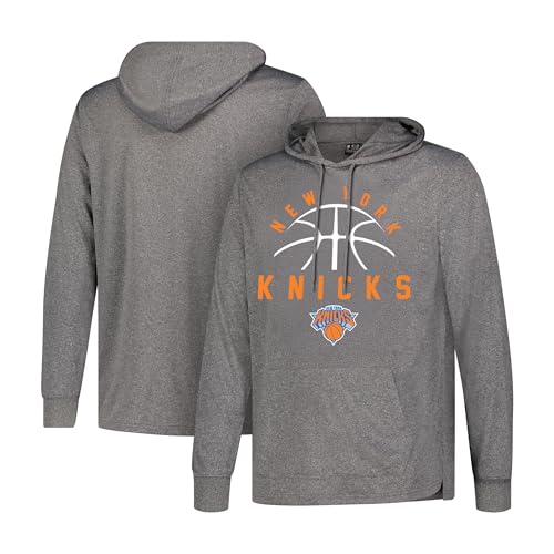 Ultra Game NBA Official Men’s Super Soft Lightweight Pullover Hoodie Sweatshirt - Unisex, New York Knicks, Heather Charcoal, Large