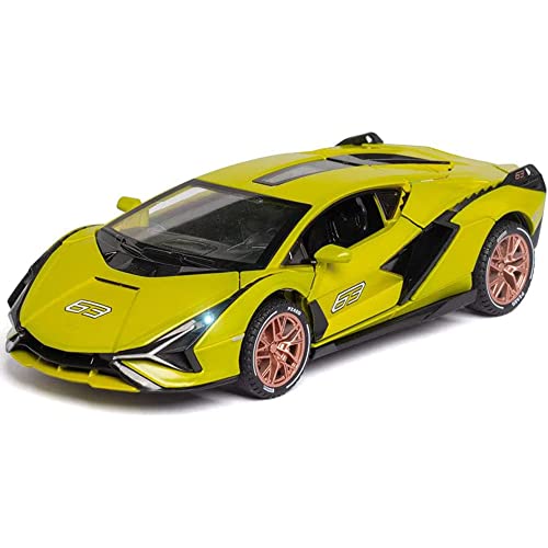 Image of DEUSON ECOM Alloy Metal Pull Back Die Cast Car 1:32 Lamborgini Miletry Diecast Metal Pullback Toy Car With Openable Doors & Light, Music Boys Gifts Toys For Kids,Green