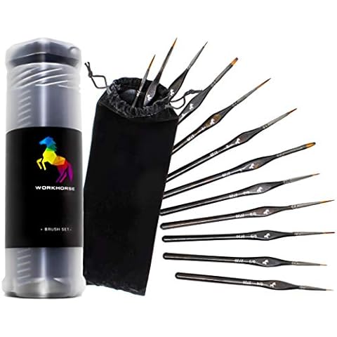 Workhorse Ergonomic 12-Piece Miniature Fine Point Paint Brush Detail Set Cover