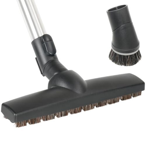 SheildOn 2Pcs Horsehair Brush Attachments Compatible with Miele C1 C2 C3 CX1 Vacuums, 12' Soft Parquet Floor Head and 360° Swivel Dusting Brush, Ideal for Hardwood Tile Laminate and More Surfaces