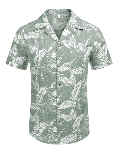 Image of Men's Hawaiian Shirt Tops Vintage Short Sleeve Button Down Beach Shirt Male Tropical Floral Summer Pullover Party Holiday