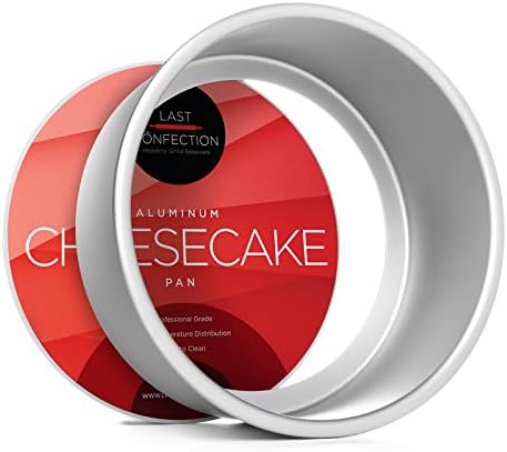 LAST CONFECTION 8" x 3" Deep Round Aluminum Cheesecake Pan with Removable Bottom - Professional Bakeware