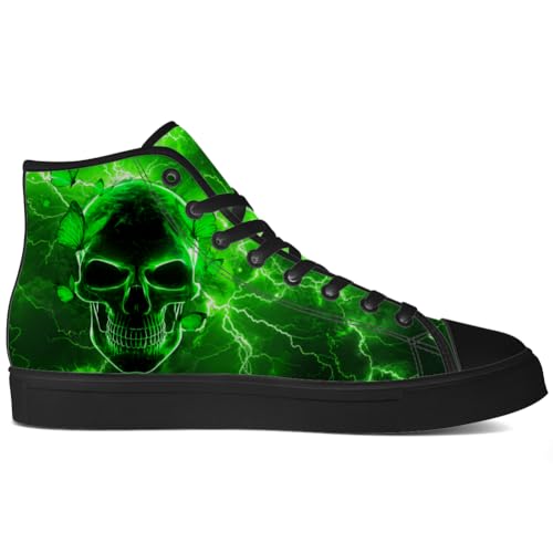 Men's Women's Skull High Top Canvas Shoes Gothic High Top Sneakers Lace Up Casual Shoes4