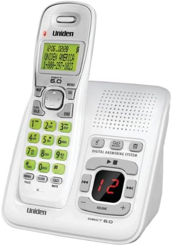 Uniden D1483 DECT 6.0 1-Handset 1-Line Digital Cordless Phone, White