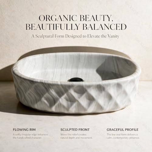 Image of Backline 20x13x5.5 Inches Table Top Wash basin Matt White | Basin for Bathroom | Countertop Bathroom Basin For Restaurant /Dining Hall /Living Room (White Matt)