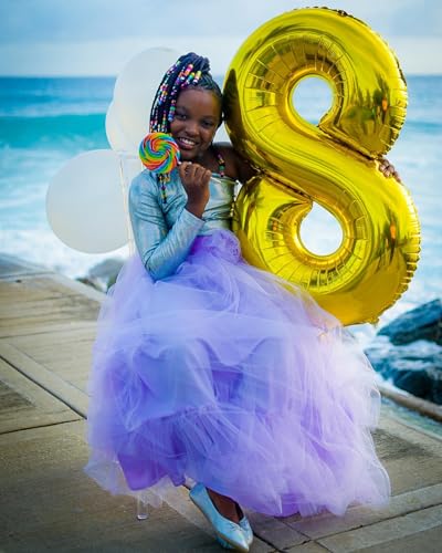 Image of Gold 8 Balloon, Number Balloon 40 Inch, Gold Birthday Decorations, 8 18 28 38 80 Birthday Balloons, 8th Gold Party Supplies, Number 8 Balloon