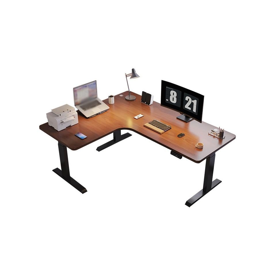Escritorio eléctrico inteligente en forma de L para computadora de altura ajustable para juegos y oficina, estación de trabajo de esquina de 120 cm, mesa de tocador, escritorio ergonómico para juegos