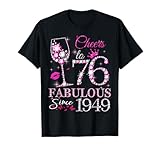 Photo Gallery womens cheers to 76 years old est 1949 76th birthday queen maglietta Photo Gallery womens cheers to 76 years old est 1949 76th birthday queen maglietta