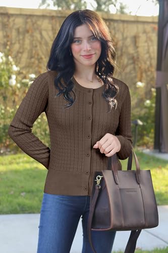 Arach&Cloz Womens 2025 Summer Lightweight Cardigan Long Sleeve Cable Knit Hollow Out Bow Embroidery Tops4