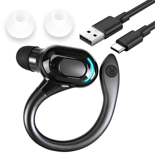 Auricular Manos Libres Bluetooth V5.2, Diseño 360° Sobre Auriculares Inalambricos Telefono Hasta 20h, Mono Libres Oreja Cancelación de Ruido con Micrófono para iPhone Android PC Conducir Oficina