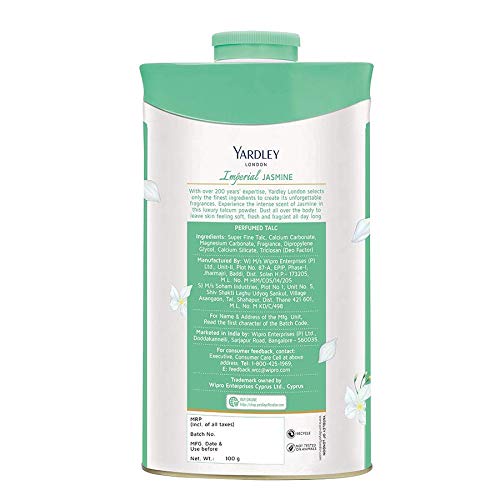 Yardley London Perfumed Talc Jasmine 100g by