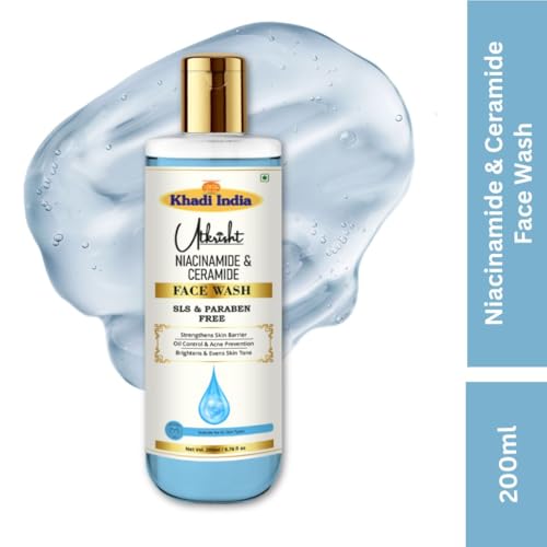 Image of Khadi Niacinamide & Ceramide Face Wash 200ml | Deep Cleansing for Glowing Skin | Oil Control, Acne Care & Pore Minimizer | SLS & Paraben Free | All Skin Types | Face Wash for Men & Women