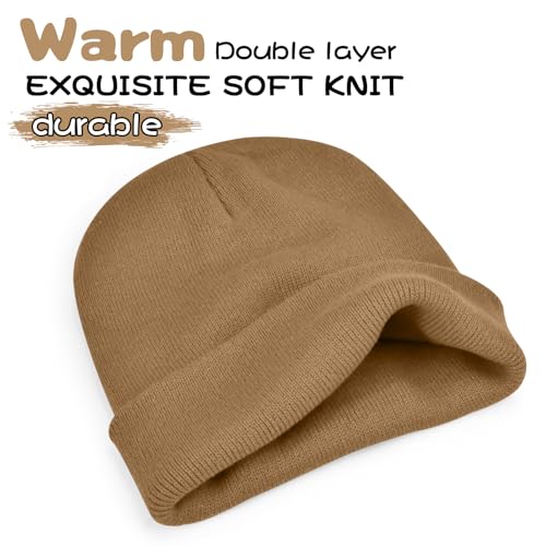 Image of ZOORON Beanie for Men Women Warm Winter Hat Unisex Soft Knit Cuffed Beanie
