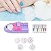 ZJchao DIY Portable Nail Printer Fast Coloring Machine with 6 Pattern Templates, Time Saving Nail Art Printing, Mini and Compact for Home Use and Friends (Machine with Printing Oil)
