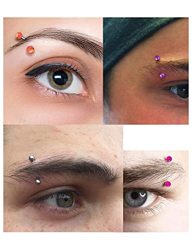 Vsnnsns Eyebrow Piercing Jewelry 16G Stainless Surgical Steel Curved Barbell Eyebrow Ring Vertical Labret Lip Jewelry Rook Daith Earrings Piercing Jewelry for Women Men 6mm 8mm 10mm 16 Gauge3