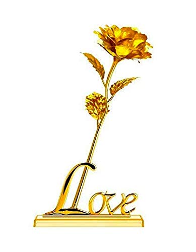 A One Creations Artificial Rose Flower (Golden) 3