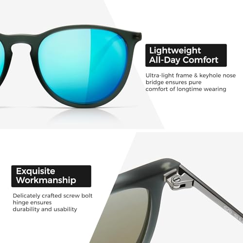 Image of SUNGAIT Premium Vintage Round Sunglasses for Women Men Classic Retro Trendy Style