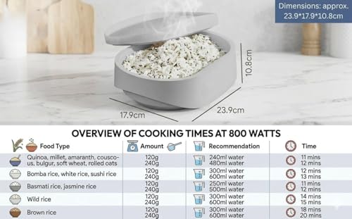 Image of Microwave Rice Cooker with Strainer - Easy & Quick Rice Steamer Pot for Microwave, Durable BPA-Free Home, Traveling, Kemp, Hotel Use Microwave Rice Maker for Steaming Rice (pack of 1)