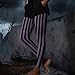 Womens Halloween Leggings Fashion Striped High Waist Lift Hip Yoga Legging Fall Stretch Casual Sports Tummy Pants Purple