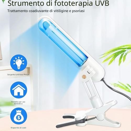 Lampada portatile per fototerapia, 311 nm, dispositivo di trattamento UVB a banda stretta per disturbi della pelle, soluzione portatile per la cura della pelle per corpo e cuoio capelluto