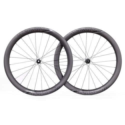 ICAN Juego de Ruedas de Disco de Carbono para Bicicleta de Carreras, FL50II, 1285 g, 23 mm de Ancho Interior, 700 C, 36 T, buje (FL50 II, Compatible con XDR 12 velocidades)