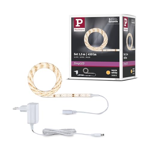 Paulmann 78953 LED-strip SimpLED set 1,5m warmwit 230/12V DC incl. 1x5 watt strip wit lichtband kunststof lichtstrook 3000 K