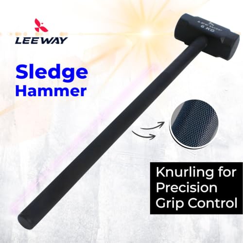 Image of LEEWAY 6 Kg Sledge Hammer for Strength Training, Gym Hammer, ClubBell, MaceBell for Full Body, Shoulder, Grip and Forearm Workout, Stretching Exercise Sledgehammer (Hammer, 6 kg)