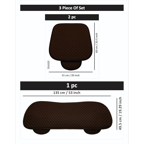 Image of AURAFRESH Car Seat Protector Cushions Cover, Airbag friendaly. (Brown, 3PC Front& Rear SEAT)