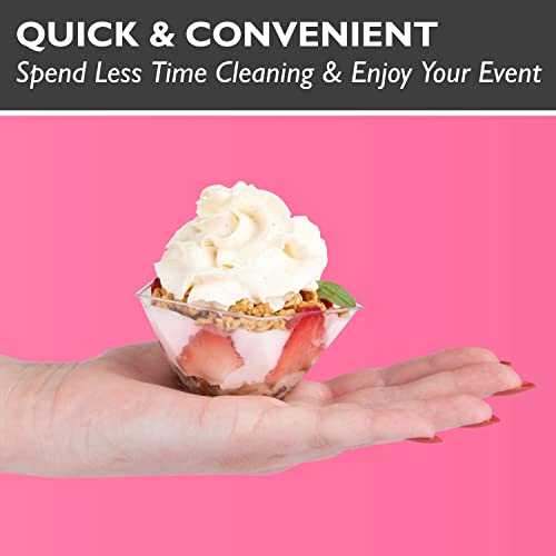 Ilyapa 100 Pack 4 Oz Mini Dessert Cups With Spoons - Mini Plastic Shooter Cups, Dessert Shot Glasses With Spoons For Chocolate Desserts, Appetizers, Samplers, Dessert Shot Glasses & More #TOP4