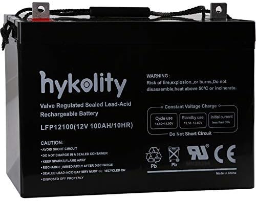 WEIZE 12V 100Ah Deep Cycle AGM Battery, Rechargeable SLA Battery for Solar Wind RV Marine Camping UPS Wheelchair Trolling Motor