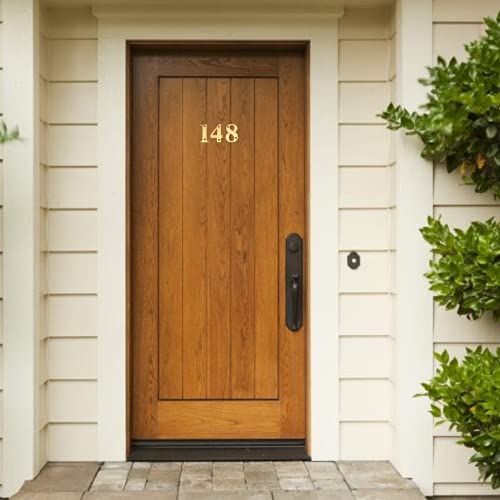 Doris 3-Inch Solid Brass-Polished Finish, Mailbox Address Numbers, House Numbers For Outside House Door Number, House Number Plaque (Number 2) #TOP4