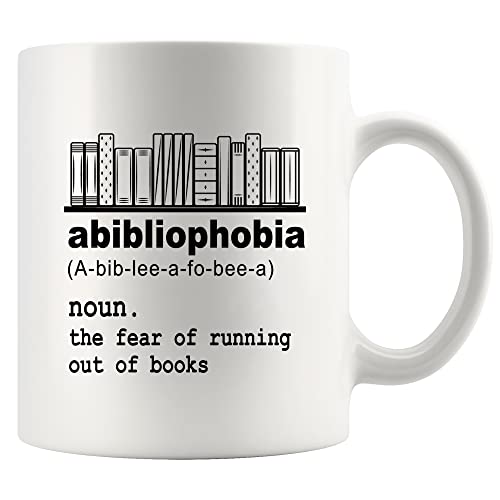 Panvola Abibliophobia Definition Mug Book Lover Gifts For Women Men Librarian Reader Novelty Drinkware Ceramic Coffee Mug White (11 oz)