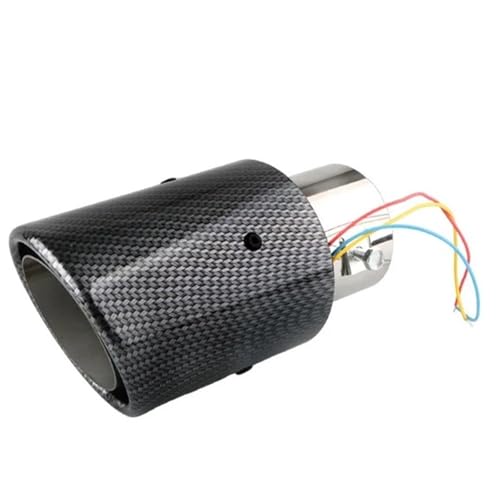 Silenciador de escape universal tubo trasero modificado salida única LED coche