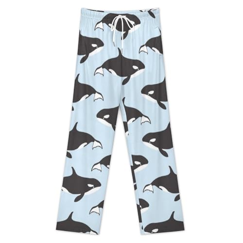 Whale Animal Pattern Comfy Pajama Pants Adjustable Sleepwear Beach Pants for Men3