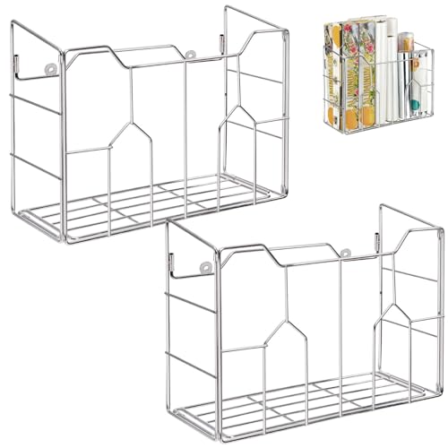Cididu 2 Pack Kitchen Wrap Organizer Rack Wall Mount, Cabinet Door Organizer Storage, Wall Rack...