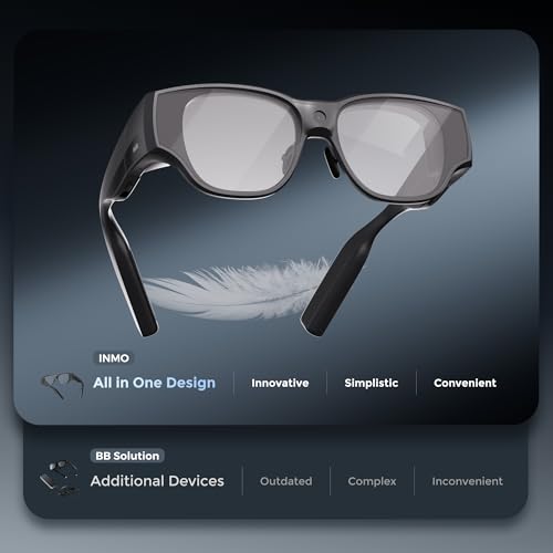 Image of inmo AIR3 Smart AR Glasses, 1080P Micro-OLED Display, 36 FOV, 150 inch Virtual Screen, Built-in Processor, AI Assistant, Portable All-in-One Immersive XR Glasses (Ring NOT Included)
