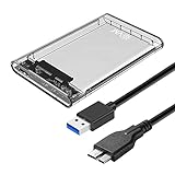 EVM 2.5' SATA SSD Casing USB 3.0 - Portable External Hard Drive/SSD Transparent Case Cover - Fast Transfer Speeds Upto 5Gbps, On-The-Go Storage & Data Backup (ESC-TP01)