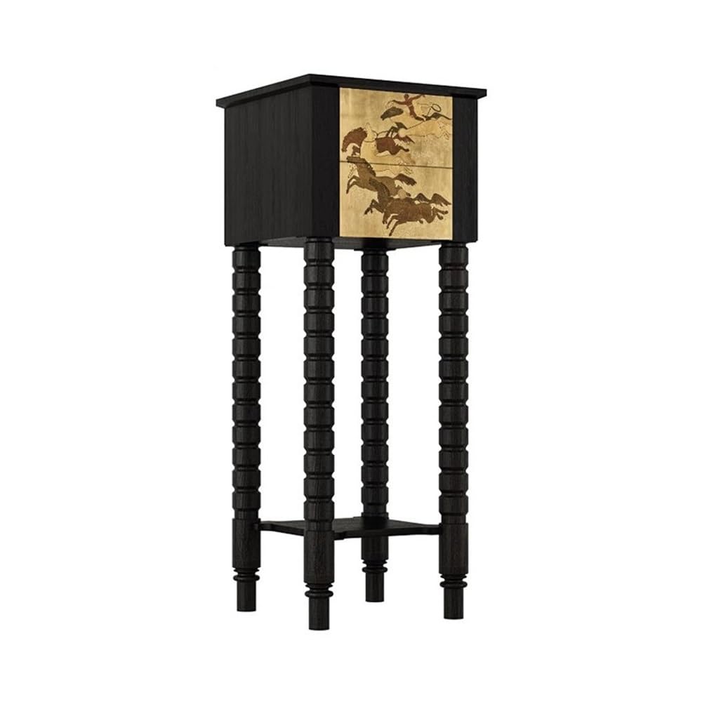 ZENY896V Home French Vintage Multi Layer Decorative Storage, Walnut High Foot Display Stand Decor