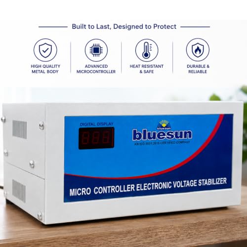 Image of Bluesun 2KVA 1600w Voltage Stabilizer for Refrigerator, Microwave & Oven, LED TV, Washing Machine (2KVA(90v-300v)1600w)