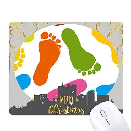 Tapis de souris nuit de noël colorés en caoutchouc style moderne