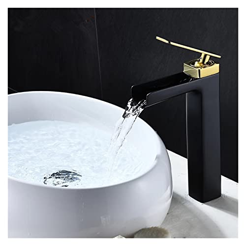 Robinet de lavabo noir et blanc mitigeur eau chaude et froide - 5
