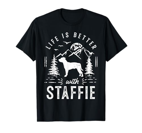 Photo de Staffie Life Better Mom Dad Dog T-Shirt